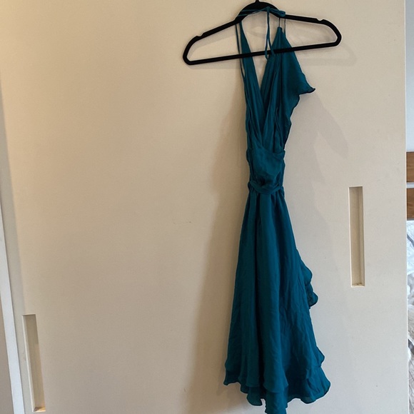 Turquoise Haute Hippie silk halter dress - Picture 3 of 4